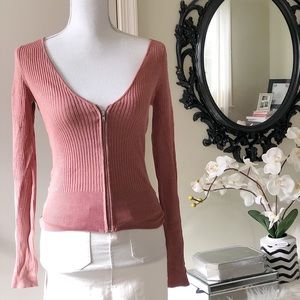 H&M | Ribbed Zip Up Sweater Cardigan